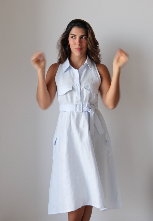 'LINO' Midi dress in light blue